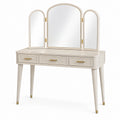 Schminktisch 120 × 45 × 145 cm Weiß/Gold mit Dreifachspiegel und 3 Schubladen