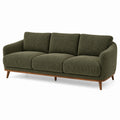 Retro-3-Sitzer in Olivgrün mit Cordbezug und Holzgestell, 210 × 90 × 85 cm