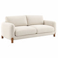 2-Sitzer-Sofa 180 × 90 × 85 cm in Creme mit braunen Holzfüßen